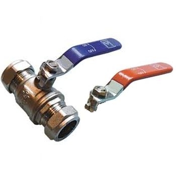 15mm Lever Ball Valve - Blue/Red BFLBVD-15 Image 1