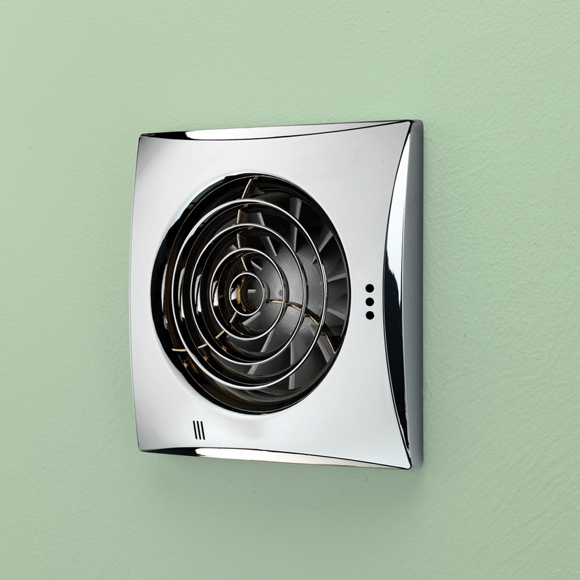 HiB Hush T Wall Mounted Fan - Chrome 33100 Image 1